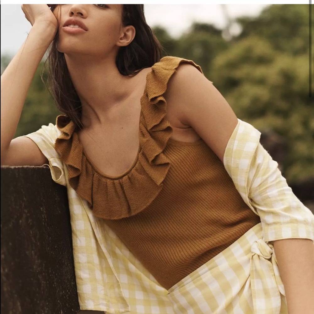 Madewell ruffled tank top